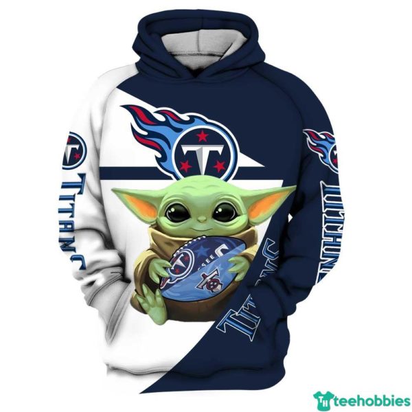 Tennessee Titans Baby Yoda All Over Print 3D Hoodie - 3D Hoodie -