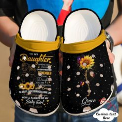 To My Daughter You Are My Sunshine Clog Shoes - Clog Shoes - Black