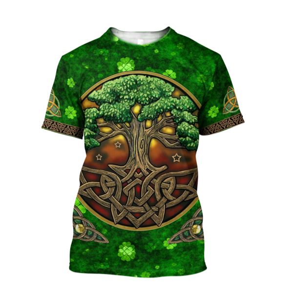 Tree Of Life Irish Saint Patrick’s Day Gift All Over Print 3D Shirt - 3D T-Shirt - Green