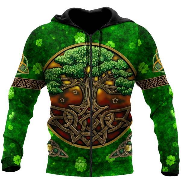 Tree Of Life Irish Saint Patrick’s Day Gift All Over Print 3D Shirt - 3D Zip Hoodie - Green