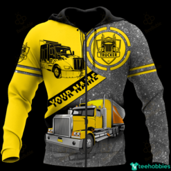 Truck Driver Unisex Personalized 3D All Over Print - 3D Zip Hoodie - Grey