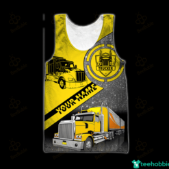 Truck Driver Unisex Personalized 3D All Over Print - Hollow Tanktop - Grey