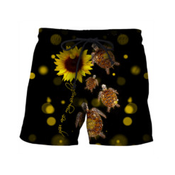 Turtle Sunflower You Are My Sunshine All Over Print 3D Shirt - Short Pant - Black