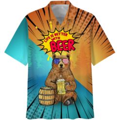 Ugly Bear Life Is Better With Beer Hawaiian Shirt T-shirt - Hawaiian Shirt - Blue