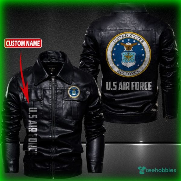 united states air force personalized name fleece leather jacket 1 GSuph 600x600px United States Air Force Personalized Name Fleece Leather Jacket