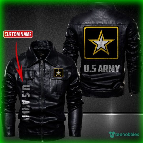 united states army personalized name fleece leather jacket 1 h4pZH 600x600px United States Army Personalized Name Fleece Leather Jacket