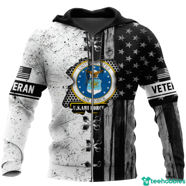 Veteran US Air Force In My Heart For Men And Women 3D All Over Print - 3D Zip Hoodie - White