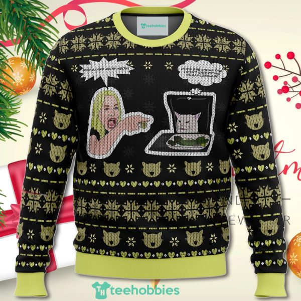 woman yelling at cat meme christmas sweater for men women 1 sKyG8 600x600px Woman Yelling At Cat Meme Christmas Sweater For Men Women