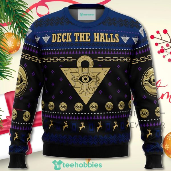 yugioh deck the halls christmas sweater for men women 1 dzO7f 600x600px Yugioh Deck The Halls Christmas Sweater For Men Women