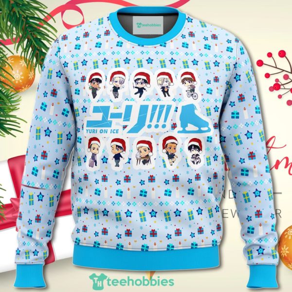 yuri on ice cute chibi christmas sweater for men women 1 puSe0 600x600px Yuri On Ice Cute Chibi Christmas Sweater For Men Women