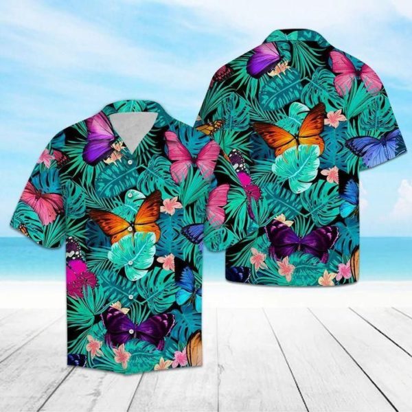 1141a43b072116f9ce017c2c9aabe21c 600x600px Butterfly Tropical Hawaiian Shirt