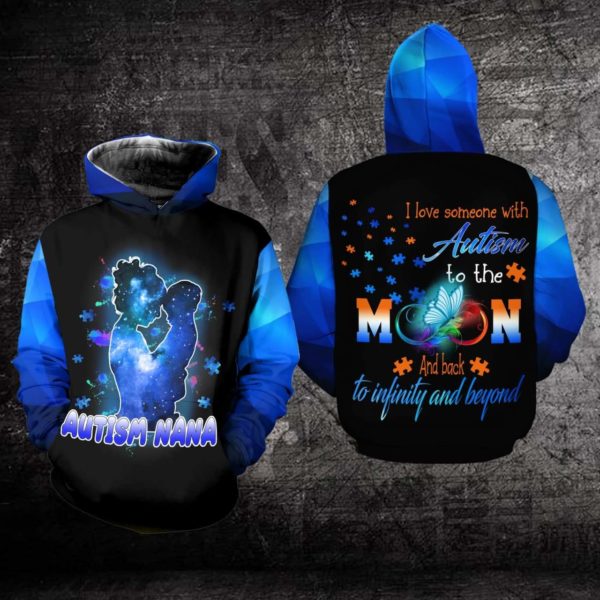 aac1579058812f59a8ee550acb3ddca8 600x600px I Love Some One With Autism To The Moon Autism 3D Hoodie