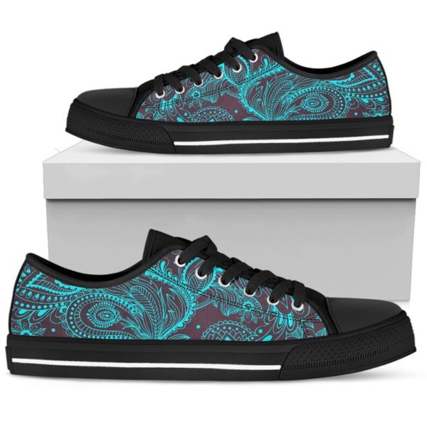 Amazing Blue Light Green Teal Classy Elegant Low Top Shoes For Man And Women - Women's Shoes - Black
