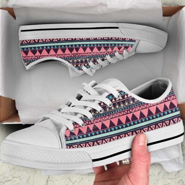 Aztec Print Shoes Tribal Aztec Pattern Bohemian Southwest Low Top Shoes - Men's Shoes - White