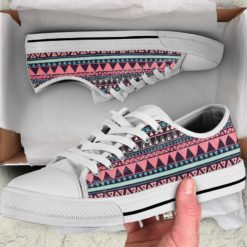 Aztec Print Shoes Tribal Aztec Pattern Bohemian Southwest Low Top Shoes - Women's Shoes - White