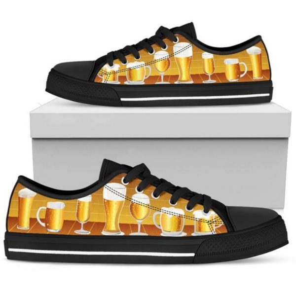 Beer Design Party Beer Low Top Shoes - Women's Shoes - Yellow
