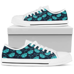 Blue Flower Cute Pattern Low Top Shoes - Men's Shoes - Blue
