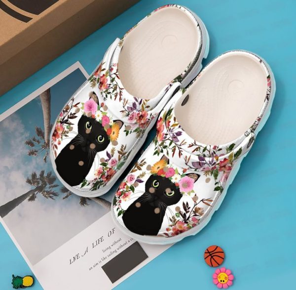 c5e5b0d79ba570a86cf8eb45e7c6ca93 2 600x587px Black Cat Flower Clog Shoes