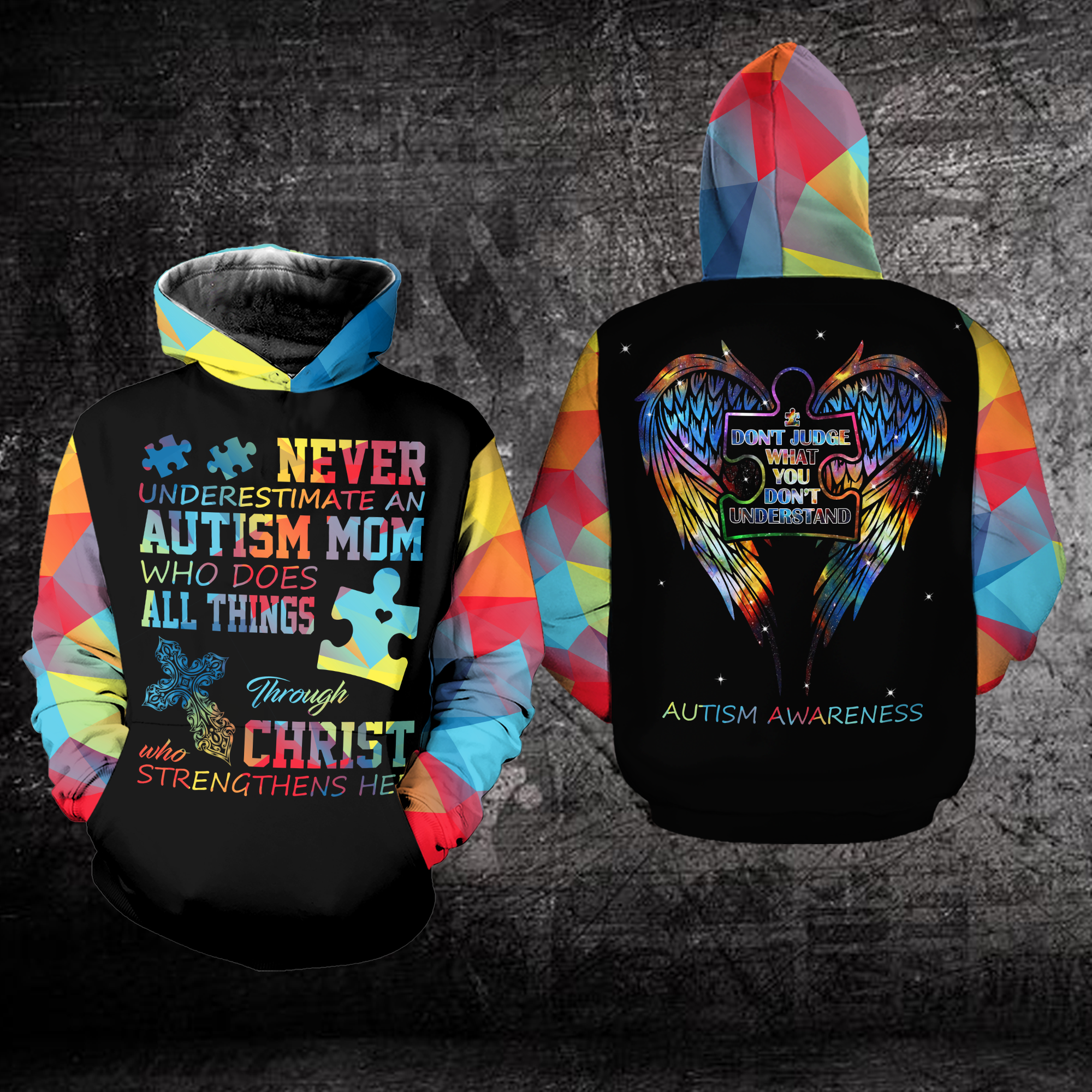 Autism zip up outlet hoodie