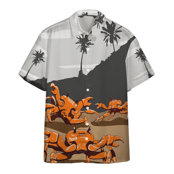 Crabs On A Beach Hawaiian Shirt - Hawaiian Shirt - Black