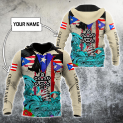 Custom Name Sweet Girls Puerto Rico All Over Print 3D Shirt - 3D Hoodie - Blue