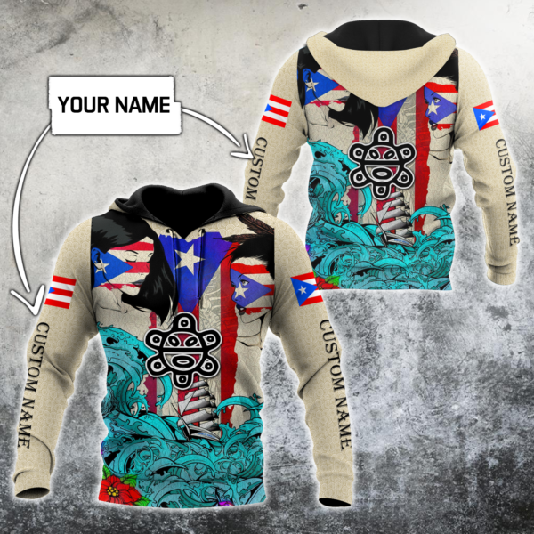 Custom Name Sweet Girls Puerto Rico All Over Print 3D Shirt - 3D Hoodie - Blue