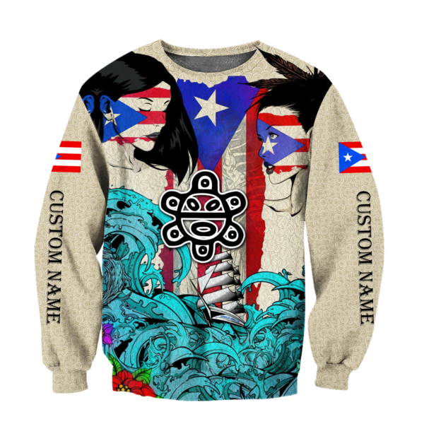 Custom Name Sweet Girls Puerto Rico All Over Print 3D Shirt - 3D Sweatshirt - Blue