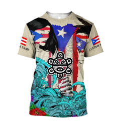 Custom Name Sweet Girls Puerto Rico All Over Print 3D Shirt - 3D T-Shirt - Blue