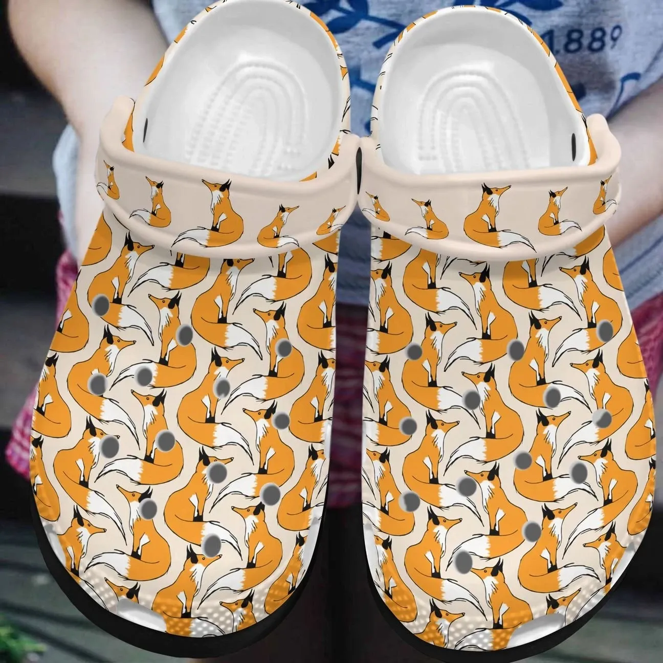 Cute Fox Clog For Women Men Clog Shoes - Clog Shoes - Yellow