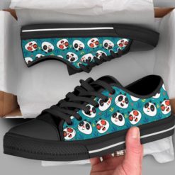 Cute Panda Best Gift Low Top Shoes For Men And Women - Men's Shoes - Black