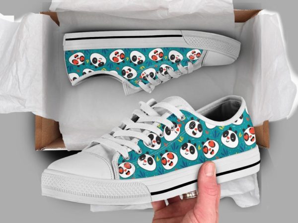 Cute Panda Best Gift Low Top Shoes For Men And Women - Women's Shoes - White