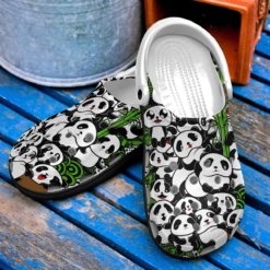 Cute Panda Unisex Clog Shoes - Clog Shoes - Black
