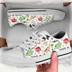 Dinosaur World Cute Dinosaur Best Gift For Men And Women Low Top Shoes - Men's Shoes - White