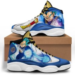 Dragon Ball Super Anime Vegeta Saiyan Blue Jordan 13 Shoes - Men's Air Jordan 13 - Blue