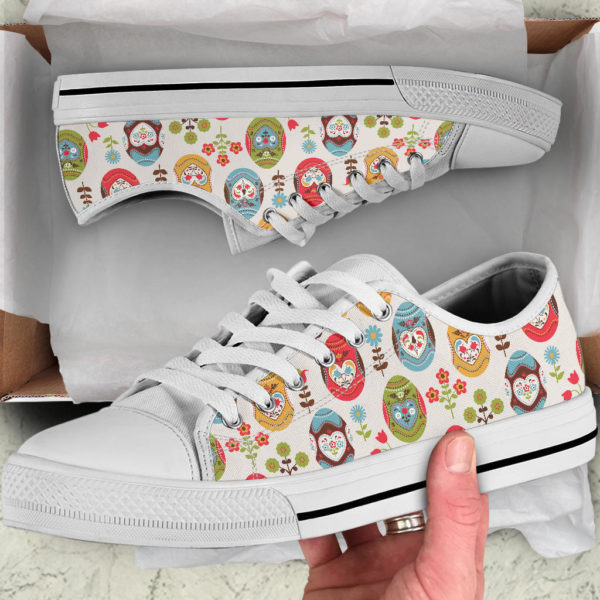 Eggs Pattern Low Top Shoes - Women's Shoes - White