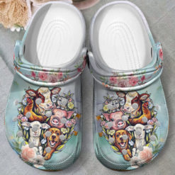 Farm Animals Farm Lover Unisex Clog Shoes - Clog Shoes - Light Blue