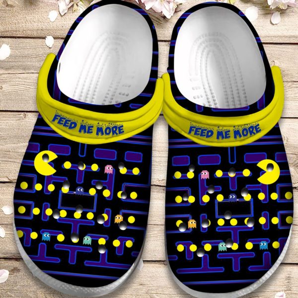 Feed Me More Funny Game Clog Shoes - Clog Shoes - Black