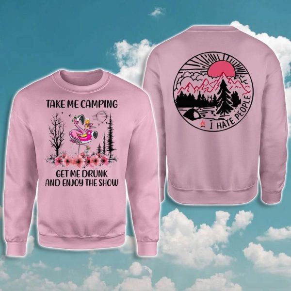 flamingo take me camping get me drunk 3d all over print hoodie sweatshirt t shirt 3d sweatshirt pink s 600x600px Flamingo Take Me Camping Get Me Drunk 3D All Over Print | Hoodie | Sweatshirt | T Shirt