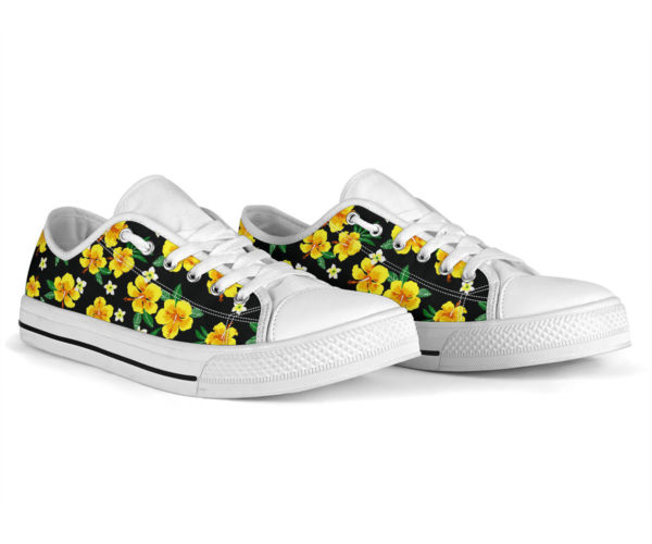 front 2 9aade3dc 73e6 4895 8c0f 511dd842802d 2000x 600x500px Yellow Flower Pattern Low Top Shoes