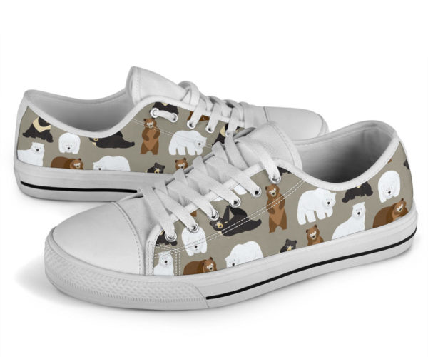 front 3 cef96b52 95a6 4d90 a88a 731297437ed8 2000x 600x500px Cute Bear Pattern Low Top Shoes
