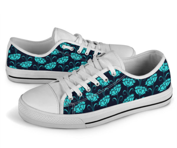 front 3 cfc6d7fc fbba 4b0b 9913 0e0790d9358c 2000x 600x500px Blue Flower Cute Pattern Low Top Shoes