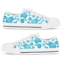 il 794xN.2208872909 q1fc 247x247px Floral Elephant And Blue Flower Best Gift Low Top Shoes