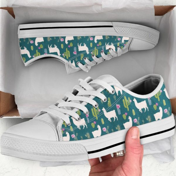 Llama Shoes For Men And Women Low Top Shoes - Women's Shoes - White