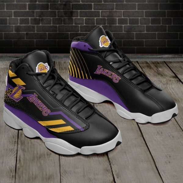 Los Angeles Lakers Air Jordan 13 Shoes Gift For Men And Women - Men's Air Jordan 13 - Black