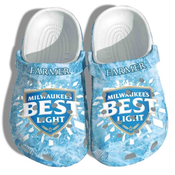 Milwaukee's Best Light Farmer Funny Beer Clog Shoes - Clog Shoes - Blue