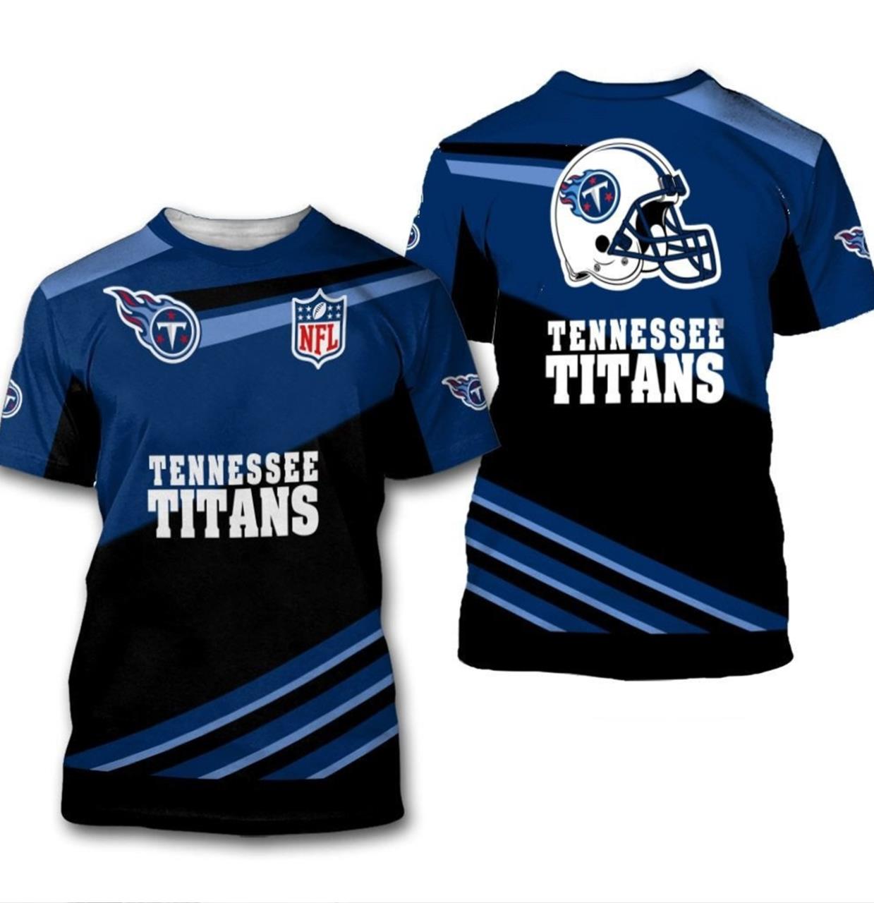 Tennessee Titans NFL And Palm Trees Hawaii Style 3D T-Shirt - Banantees