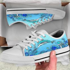 Ocean Dolphin Lover Shoes For Men And Women Low Top Shoes - Women's Shoes - Blue