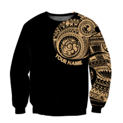 Personalized Name Amazing Polynesian Traditional Tattoo Lover All Over Print Shirt - 3D Sweatshirt - Black