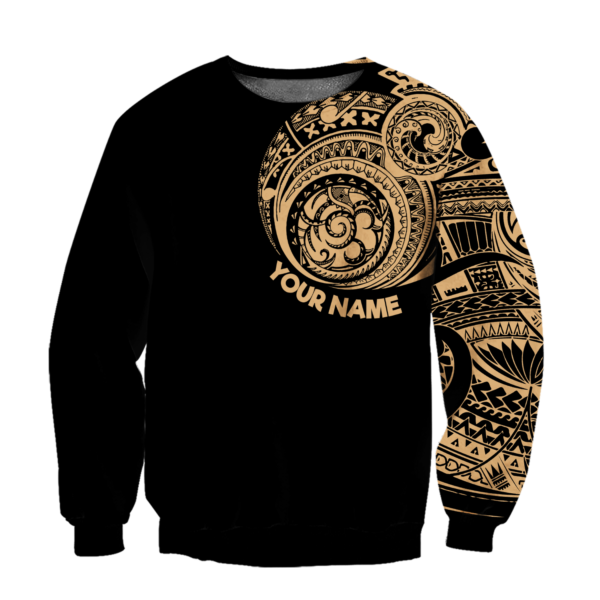 Personalized Name Amazing Polynesian Traditional Tattoo Lover All Over Print Shirt - 3D Sweatshirt - Black