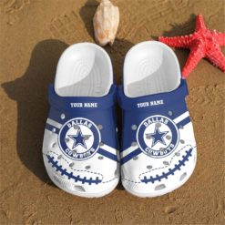 Personalized Name Dallas Cowboys Clog Shoes - Clog Shoes - White